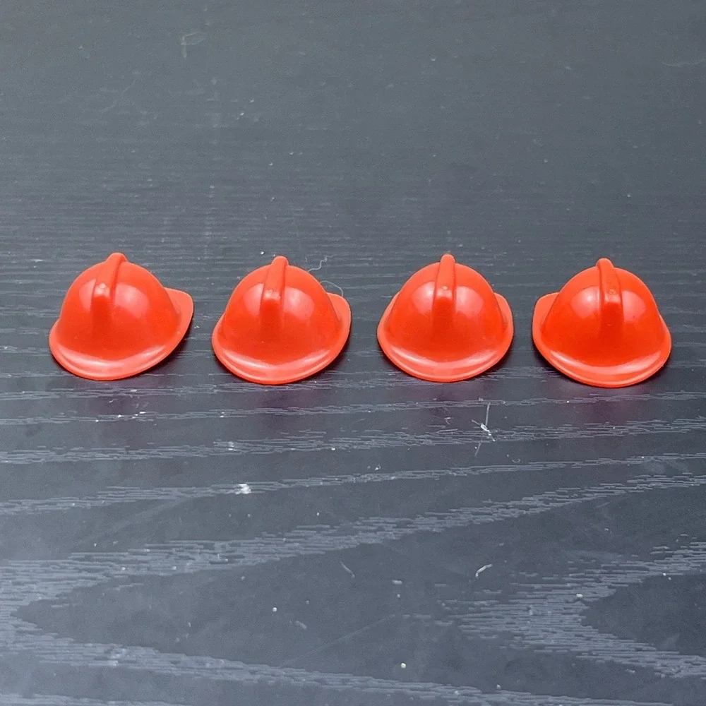 Playmobil Firefighter Red Helmets Lot of 4‎ Fire Rescue Replacement Accessories